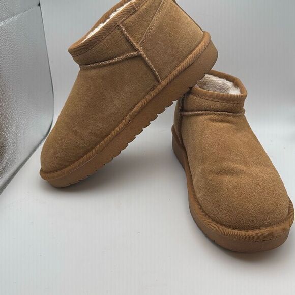 CUSHIONAIRE Women's Hip 2 Genuine SuedeβAnkle Snow Boots SIZE 7 CHESTNUT PREOWNE - Picture 5 of 7